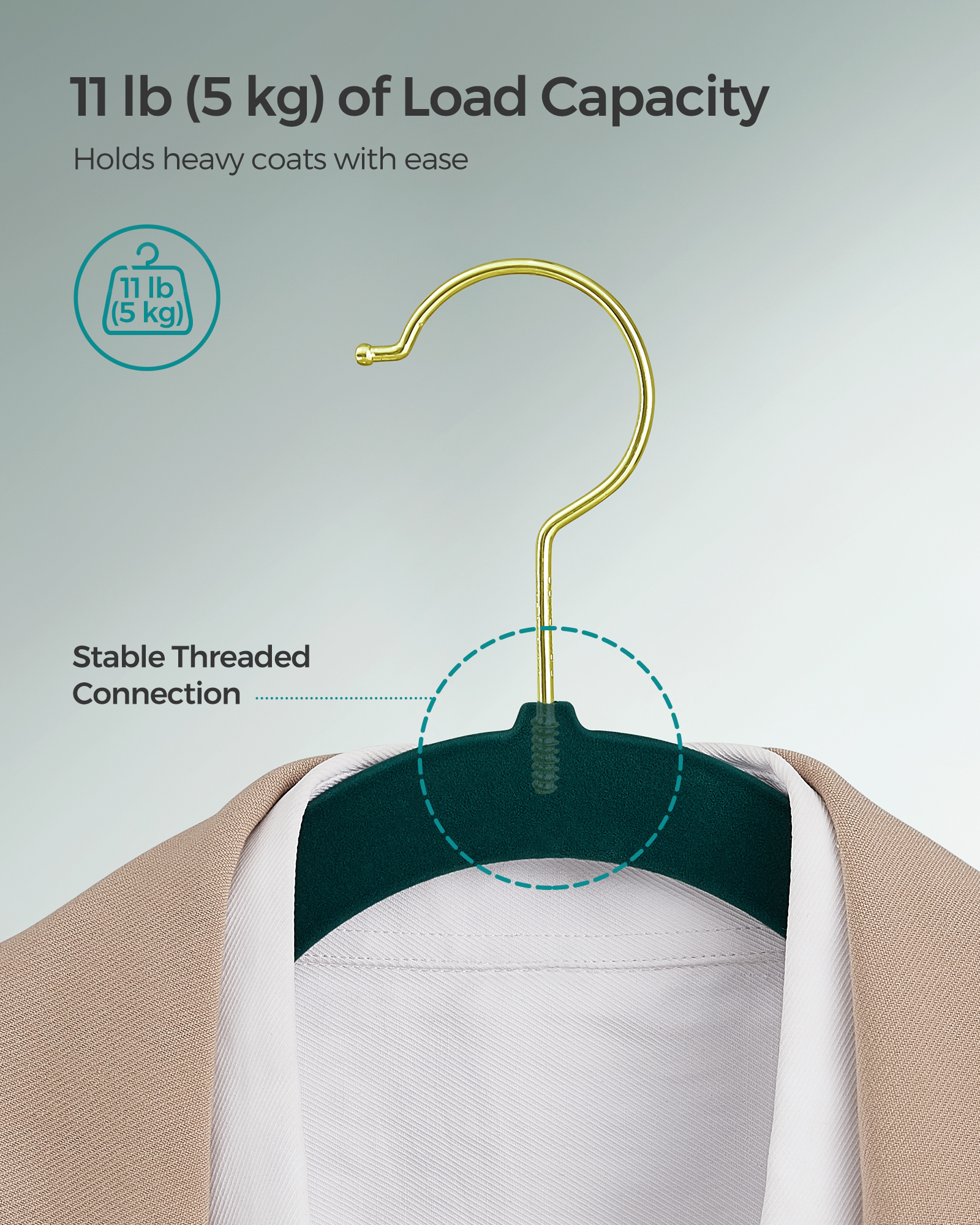 50-Pack Velvet Non-Slip Hangers with 360° Swivel Hook, Pants Bar & Shoulder Notches, Space Saving Closet Hangers, Forest Green