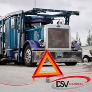 DSV Standard Warning Triangles, Safety Triangles DOT Approved, Plastic, 3 Pack, Reflective Triangles with Heavy Base