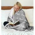 thumbnail image 4 of Compassion Blanket - Strength Courage Super Soft Warm Hugs, Get Well Gift Blanket Plush Healing Thoughts Positive Energy Love & Hope, Cancer Support Men & Women (50 x 65 Silver Gray), 4 of 6