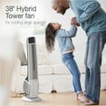 thumbnail image 3 of Lasko Hybrid 39" 4-Speed Oscillating Remote Controlled Tower Fan, White, T38400, 3 of 10