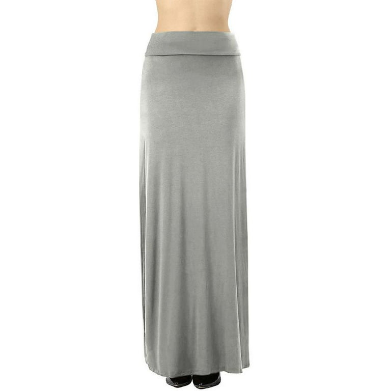 NioBe Clothing Womens Solid Long Draped Maxi Skirt (Small, Americano) at   Women's Clothing store