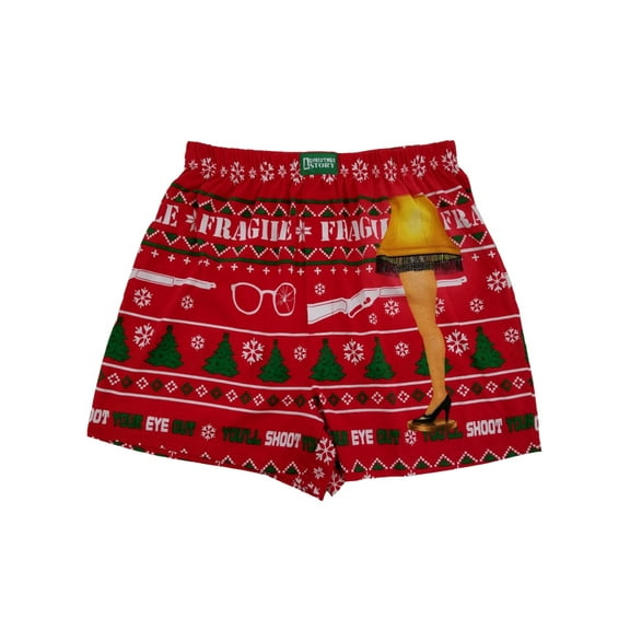A Christmas Story Mens Red Fragile Leg Lamp Underwear Boxers Boxer Shorts S