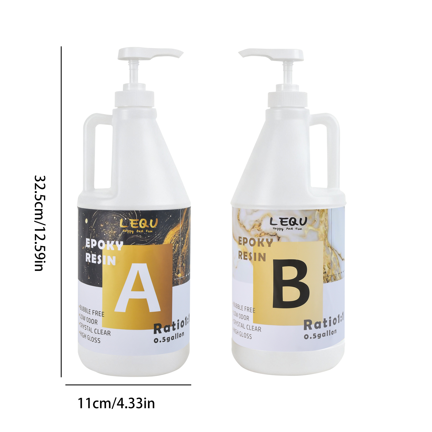 LEQU Epoxy Resin Epoxy Adhesive, 0.5-Gallon, 2 Pieces
