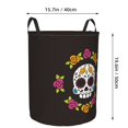 thumbnail image 2 of DouZhe Waterproof Collapsible Large Laundry Baskets, Skull Skeleton Flowers Prints Circular Hamper with Handles, 2 of 6
