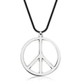 thumbnail image 2 of Collar con colgante de signo de la paz de plata de acero inoxidable, joyería, collar con símbolo de paz, 2 of 4