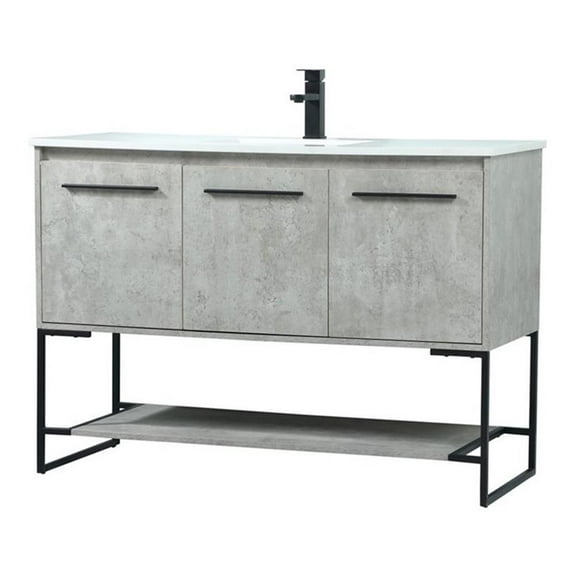 48 inch single bathroom vanity in concrete grey
