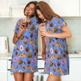 thumbnail image 4 of Fotbe Fastfoods Bata de Dormir para Mujer con Estampado, Camisón de Algodón de Manga Corta, Ropa de Dormir Casual, 4 of 6