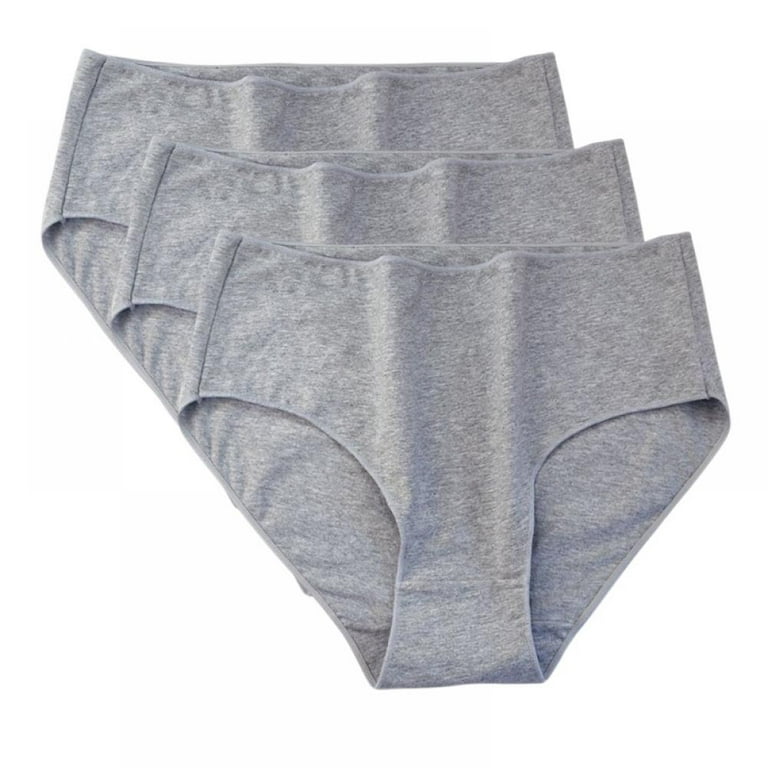 Women's Cotton Underwear Breathable Solid High Waist Soft Briefs