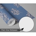 thumbnail image 6 of S4Sassy Hibiscus Flower Wallpaper - Blue Wall Covering, 25" x 240" Self-Adhesive Vinyl Wall Paper, Decorative Walls Wrap, Easy DIY Walls Covering For Bedroom, Living Room, Living Space, 6 of 9