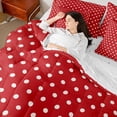 thumbnail image 4 of Manfei Polka Dots Boy Girl Twin Bedding Sets 7-Piece,Vintage Aesthetic Bedding Comforter Set Microfiber,Red White Breathable Sheet Sets,Microfiber Bedroom Decor,Reversible, 4 of 8
