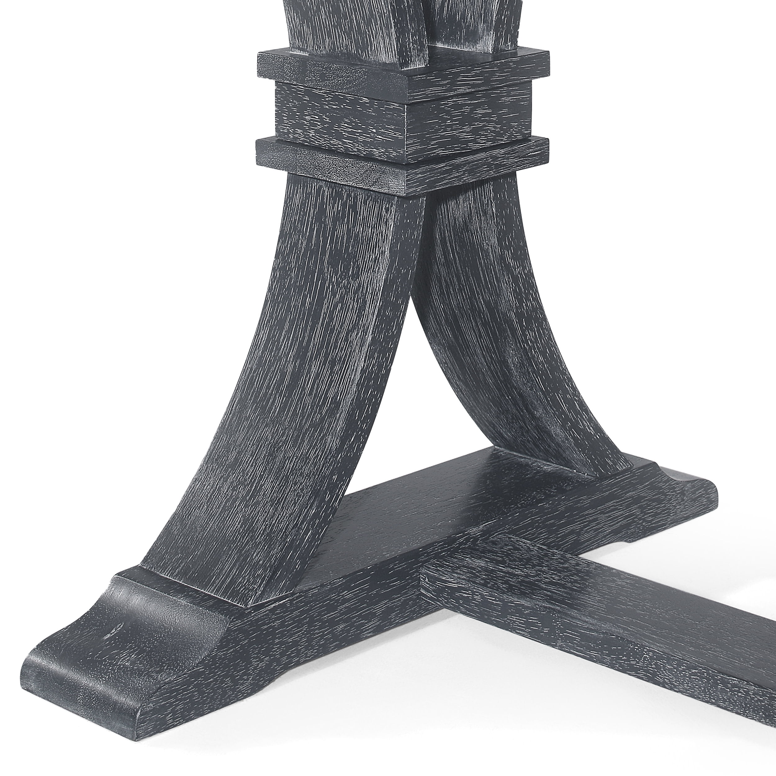Noble House Beckstrom Wood and Cane 7-Piece Expandable Dining Set, Black and Gray