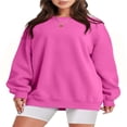 thumbnail image 1 of Women’s Oversized Sweatshirts Long Sleeve Solid Color Pullover Tops, 1 of 6