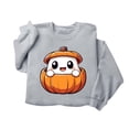 thumbnail image 7 of Livrdious Spooky Season Sweatshirts Womens Ghost Pumpkin Graphic Sweatshirt Crew Oversized Pullover Sweatshirt, 7 of 7