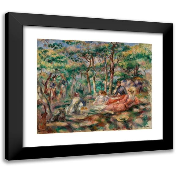 Pierre-Auguste Renoir 14x12 Black Modern Framed Museum Art Print Titled - Picnic (Lunch on the Grass) (C. 1893)