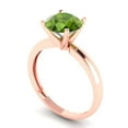 thumbnail image 2 of 2 ctw Solitaire Anniversary Ring for Women | Round Cut Natural Peridot | Hyperallergenic Solid 18K Rose Gold, 2 of 5
