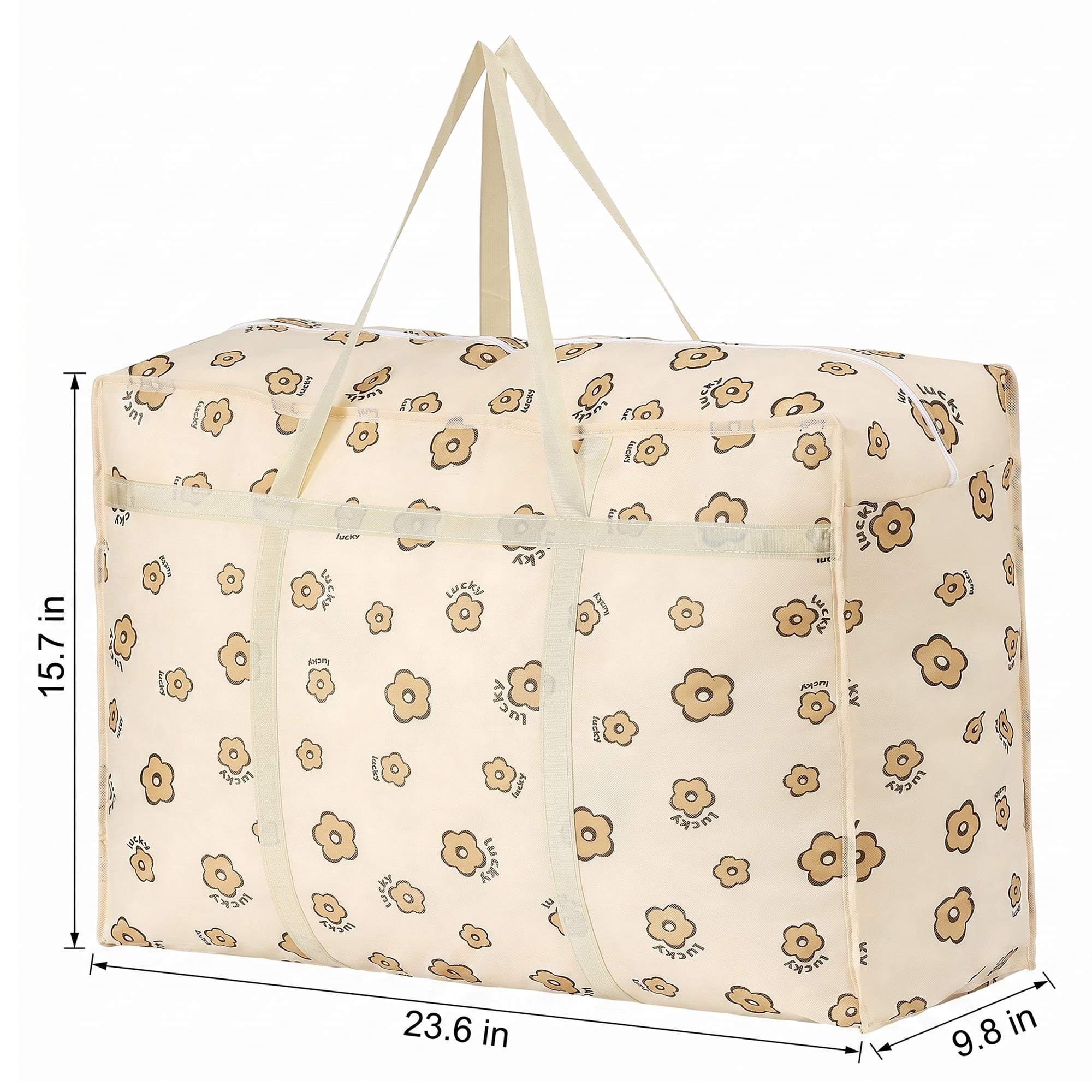 Unique Bargains Foldable Storage Bags for Organizing Clothing Flower 23.6"x15.7"x9.8"