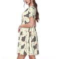 thumbnail image 2 of Cauagu Chickens And Flowers Print Summer Dresses for Women 2025 Loose Short Sleeve Casual Sundresses with Pockets, 2 of 6