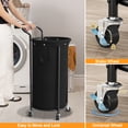 thumbnail image 2 of BGTREND 110L Rolling Laundry Hamper with Removable Bag, Round Steel Frame and Handle,  Black, 2 of 8