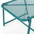 thumbnail image 6 of Teal Mesh Top Iron Side Table Modern Outdoor Accent for Summer, 6 of 6