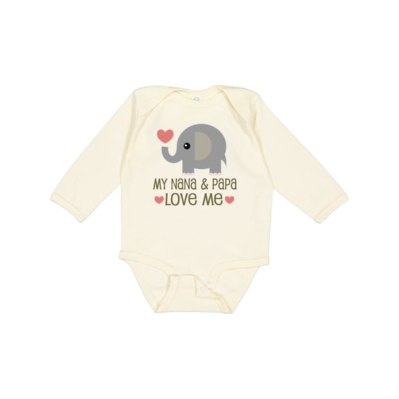 Inktastic My Nana and Papa Love Me Boys or Girls Long Sleeve Baby Bodysuit