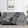 thumbnail image 2 of Uemuo Optical Zebra Illusion Printed Throw Blanket for Couch, Fluffy Fuzzy Blankets for Bed, Sofa, Cozy Flannel Faux Fur Blanket-60"x50", 2 of 6