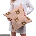 thumbnail image 5 of Ambesonne Pastel Cartoon Fabric by the Yard Upholstery, Smiling Bears Hearts, 10 Yards, Blush Brown and Peach, 5 of 5