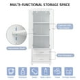 thumbnail image 3 of DEALTOPS Tall Storage Cabinet with Spacious Storage and Adjustable Shelf for Bathroom, Living Room, White, 3 of 7