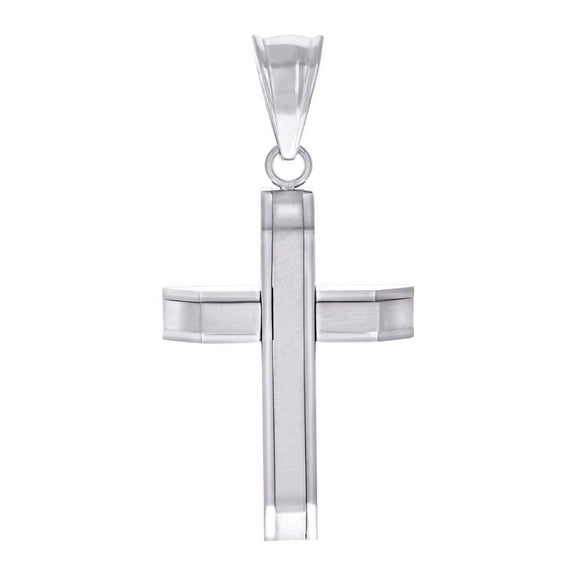 Stainless Steel Mens Cross Religious Charm Pendant Necklace for Men