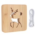 thumbnail image 3 of Lámpara De Talla De Madera ANGGREK Forma De Ciervo De Navidad Decoración Del Hogar 3D, 3 of 8