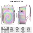 thumbnail image 3 of Tie Dye Cooler Backpack 20L - Insulated Leakproof Soft Cooler Bag for Camping, Beach & Picnic - High Capacity (26 Cans), 20-Hour Cold Retention, Multiple Pockets - Rainbow Watercolor, 3 of 5