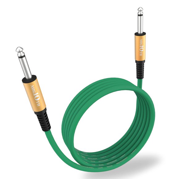 Cable para guitarra Augioth GC-11, 6 m, instrumento eléctrico de escenario, color verde