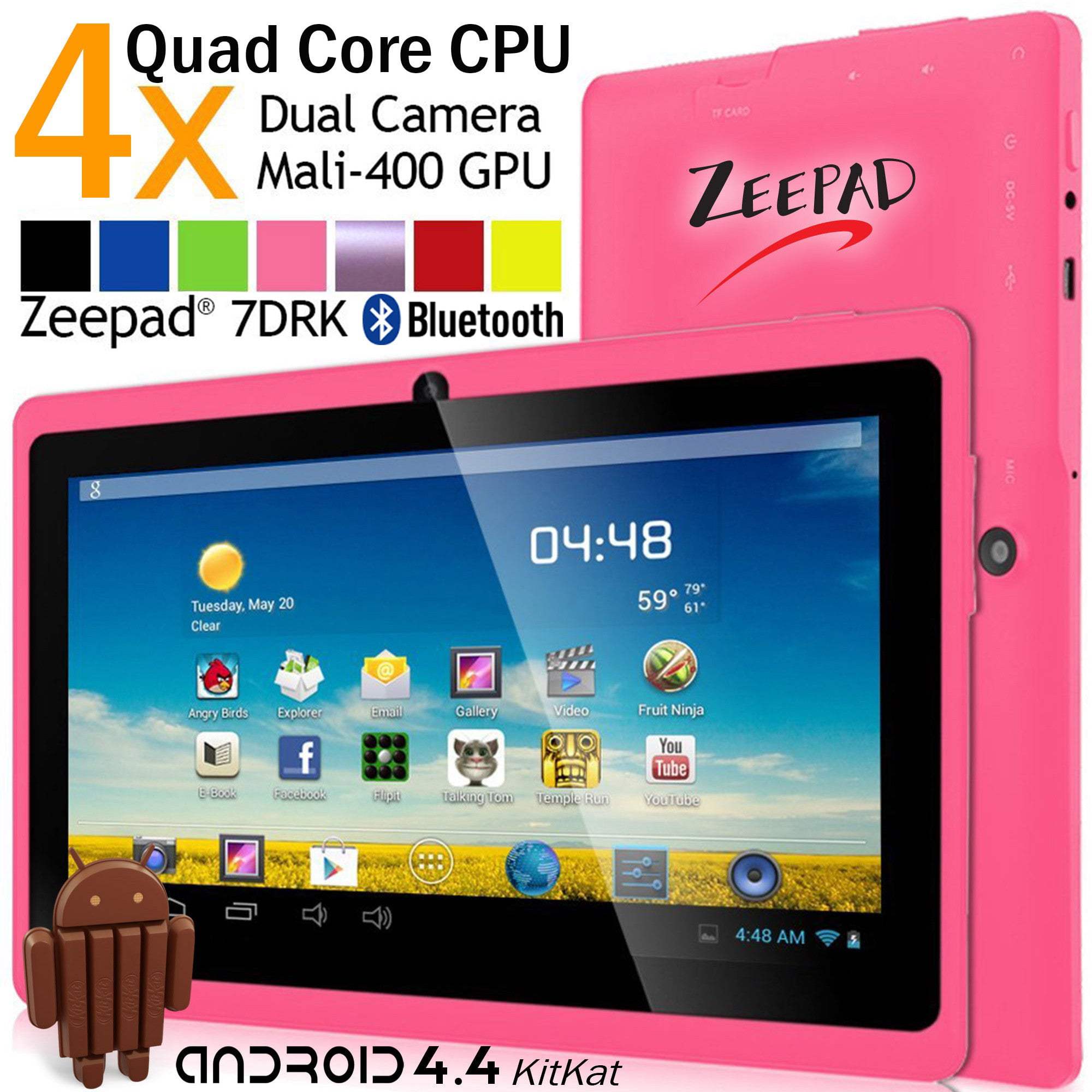 512MB+8GB HDMI Durable Android 4.4 Allwinner A33 up to 1.3GHz 9.0 inch Tablet PC WiFi Color : Pink