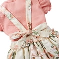 thumbnail image 2 of Raruxxin Baby Girl Knit Top T-shirt Suspender Bottoms Floral Pants, 3-Piece Set(Newborn), 2 of 9