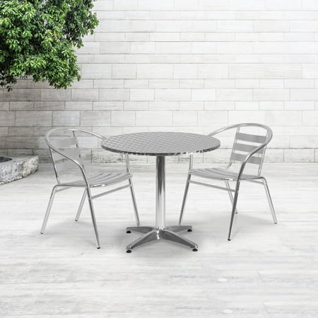 Flash Furniture 31.5'' Round Aluminum Indoor-Outdoor Table with Base