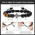 thumbnail image 4 of Cross Bracelet ,Natural Gemstone Beaded Men's Religious Cross Bracelet for Teenage Christian Gifts Confirmation Baptism to Son Grandson Nephew, 4 of 6
