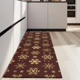 thumbnail image 4 of Brown Christmas Snowflake Pattern Kitchen Rug Mat,Kitchen Runner Rugs Non Skid Washable,Decorative Kitchen Floor Mats for Kitchen,Sink,Laundry,17"X47", 4 of 5