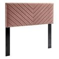 thumbnail image 1 of Pemberly Row Angular Channel Tufted Velvet Full/Queen Headboard in Dusty Rose, 1 of 11