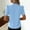 *Sky Blue, variant on ClodeEU Women's Collared V Neck Short Sleeve Button Shirt with Lace Trim,Casual Fitted Work Shirt for Office Black,Women's Plus L