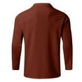 thumbnail image 5 of HAiming Men's Long Sleeve Shirts Solid Color Zipper Lapel Neck Stretchy Pullover Tops Plus Size Casual Tee Blouses, 5 of 5