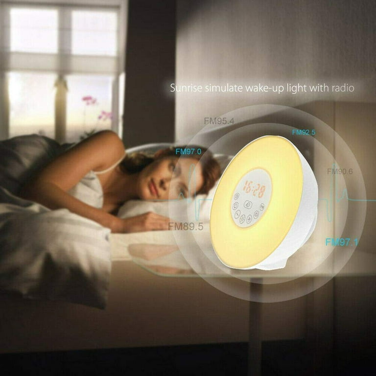 Wake Up Light Usb Sveglia Alba / tramonto Simulazione Orologio digitale con  Radio Fm 7 colori Luce Natura Suoni Snooze Funzione Touch Control