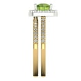 thumbnail image 3 of 1.58 ct Brilliant Round Cut Natural Peridot 14k Yellow/White Gold(multi tone) Halo Solitaire with Accents Engagement Bridal Wedding Ring Band Set size 6.5, 3 of 7