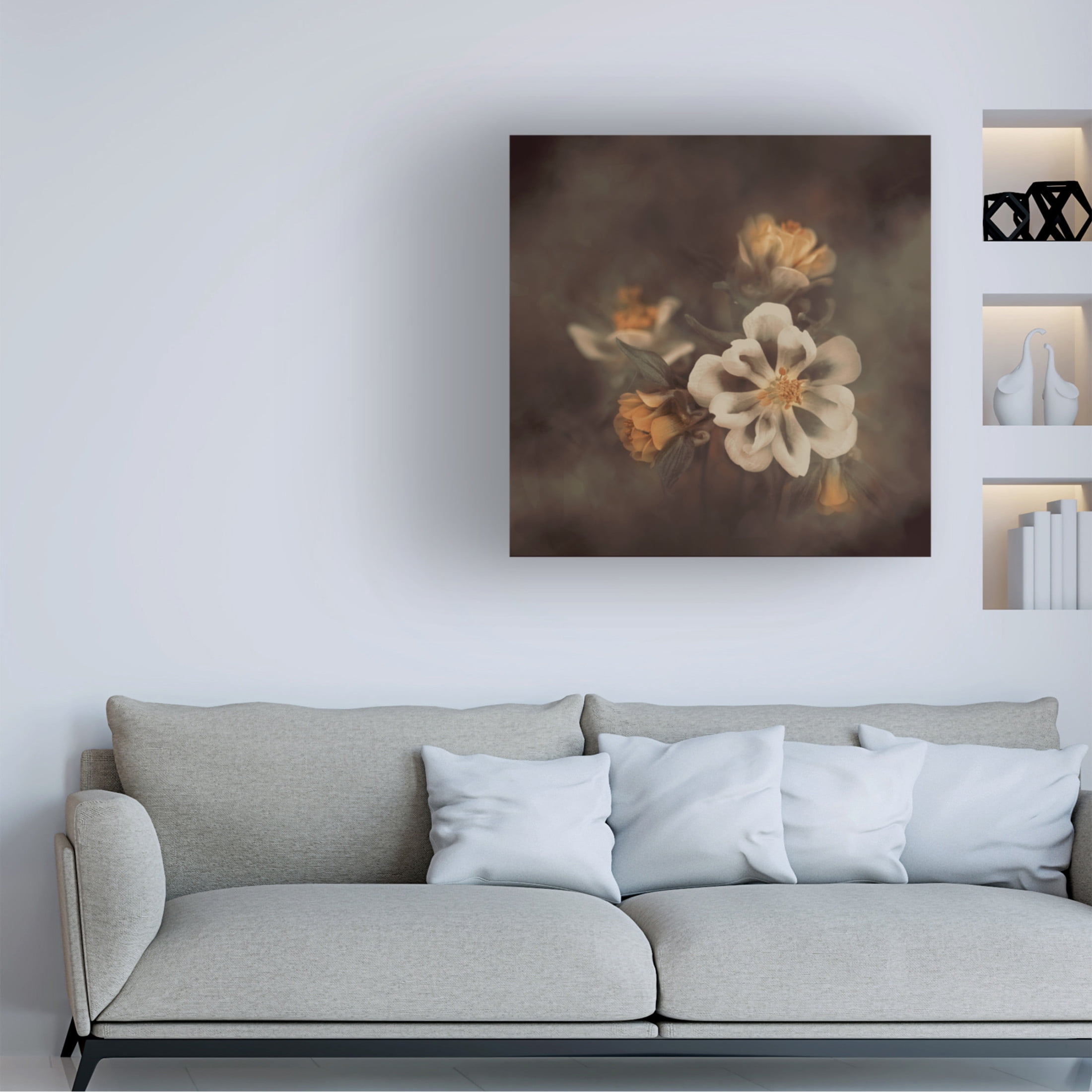Canvas Wall Art - Cicek Kiral 'Distant Realms' Wall Art for Living Room, Bedroom, or Office Décor by Trademark Fine Art - 14 x 14 Inches