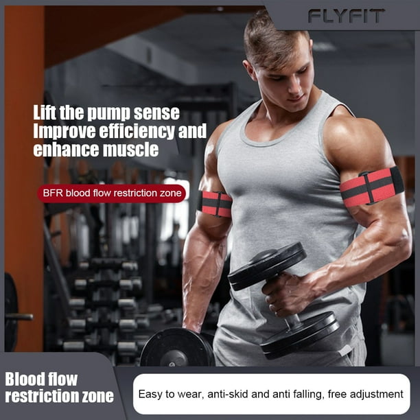 Bandas de oclusión BFR, cinturones de entrenamiento BFR para culturismo para hombres y mujeres (rojo)