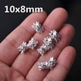 thumbnail image 4 of U8MO 20pcs 8x6/10x8mm Glass Rhinestones Metal Loose Spacer Beads Connectors Findings-Gold 10x8mm, 4 of 5