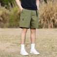 thumbnail image 2 of Bermuda Cargo Shorts for Men Summer Casual Elastic Waist Wide Straight Leg Relaxed Fit Work Shorts with Pockets, 2 of 4