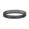 thumbnail image 1 of Sterling Silver Stackable Expressions Black-plated Satin Ring Size 6, 1 of 3