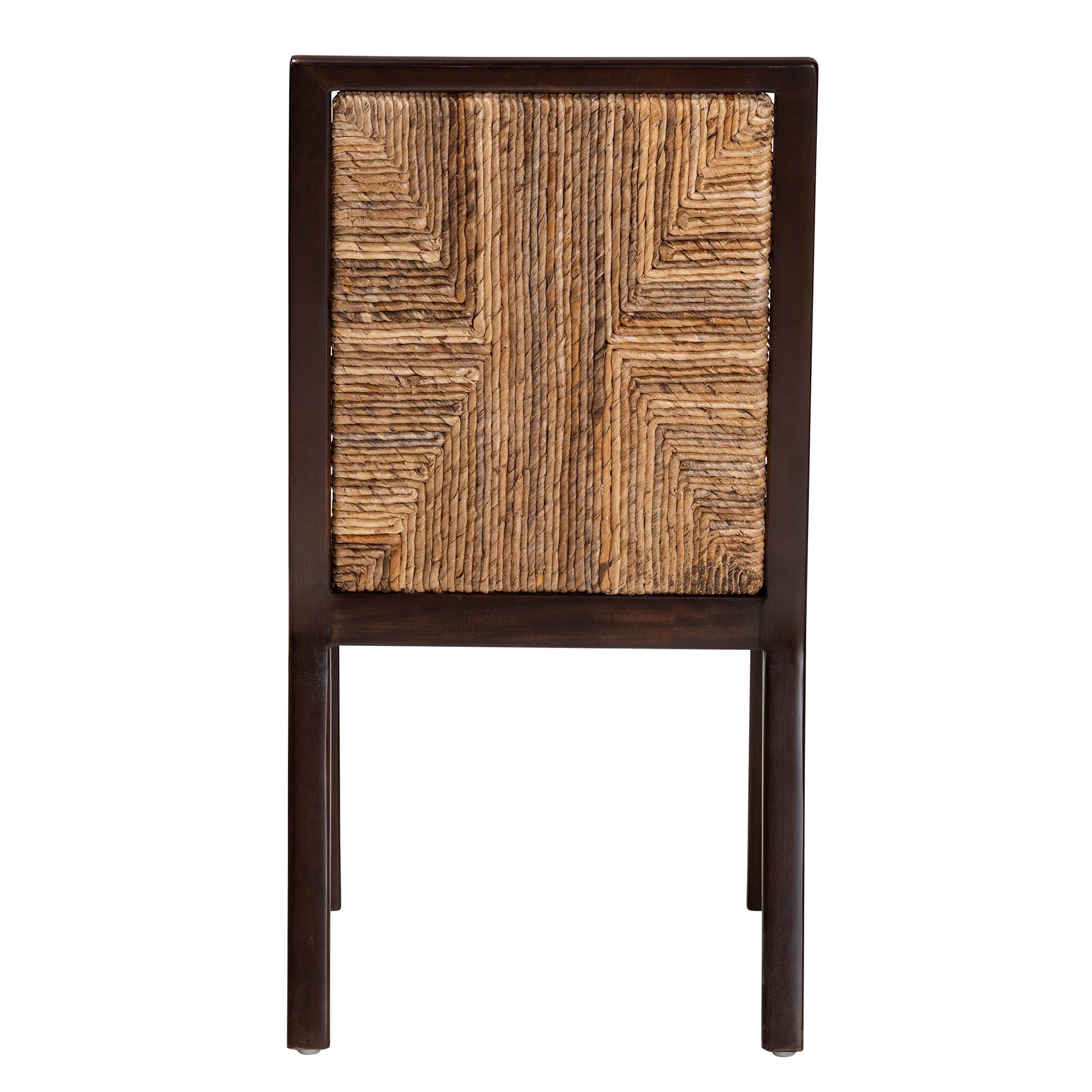 Bali & pari Joana Seagrass and Mahogany wood BOHO Dining Chair, Natural Brown