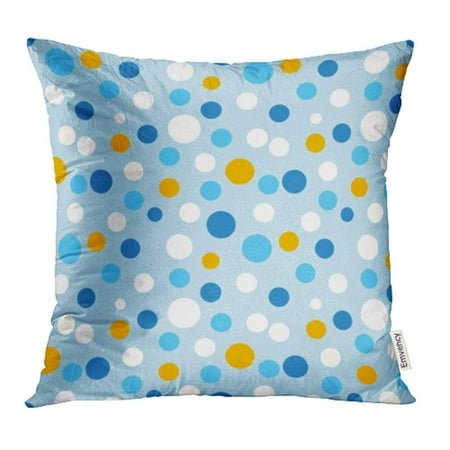 Navy Dot - ARHOME Yellow Colorful Dot Small Polka on Blue Pattern Scrapbooks Party Design Navy Pillowcase Cushion Cases 18x18 inch