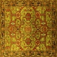 thumbnail image 1 of Ahgly Company Machine Washable Indoor Square Oriental Yellow Traditional Area Rugs, 6' Square, 1 of 4