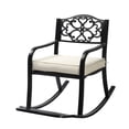 thumbnail image 2 of Ktaxon Outdoor Metal Rocking Chair, Patio Rocking Seating with Cushion & Footrest, Weatherproof Rockeror Porch Deck Garden Balcony, Flower Backrest, 2 of 8